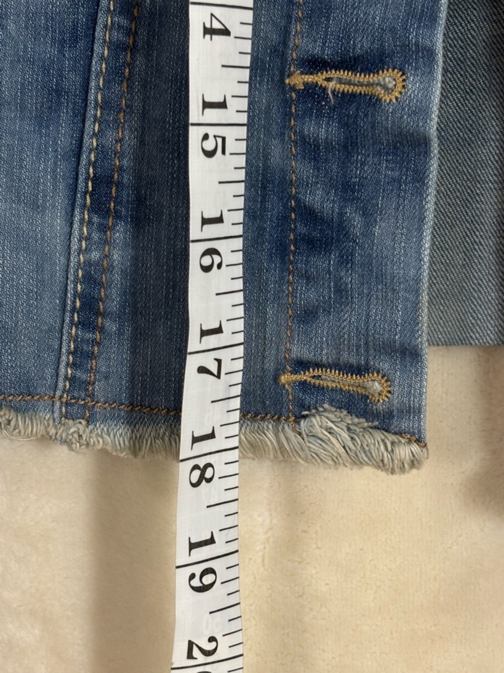 Jessica Simpson Distressed Light Blue Cropped Denim Jacket - Picture 7 of 10